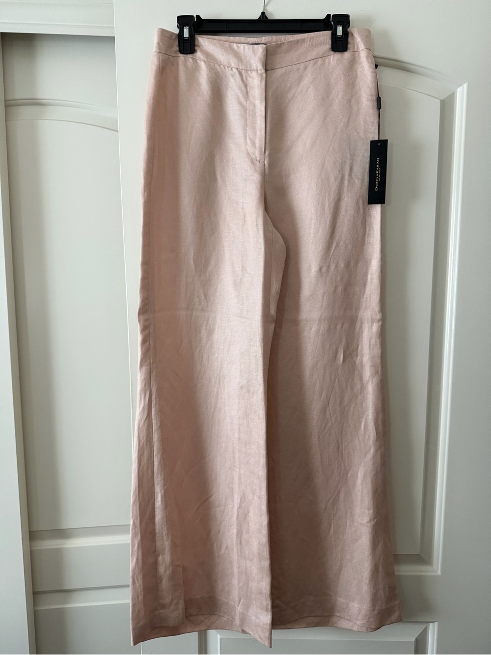 NWT Donna Karan Light Blush Wide Leg Linen Pants